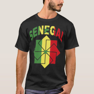 T-shirt Sénégal Drapeau coupé à l'intérieur d'un ornement
