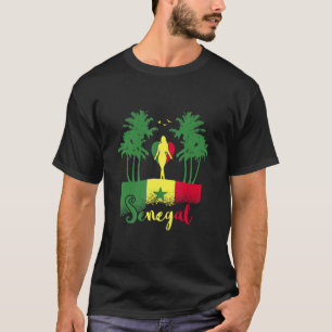 T-shirt Sénégal Drapeau Femme Sénégalaise Racines Fierté F