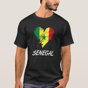 T-shirt Sénégal Sénégalais Afrique de l'Ouest Cœur Fier Am