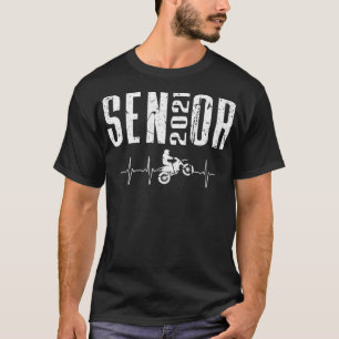 T-shirt Senior 2021 Motocross Heartbeat Dirt Bike Rider