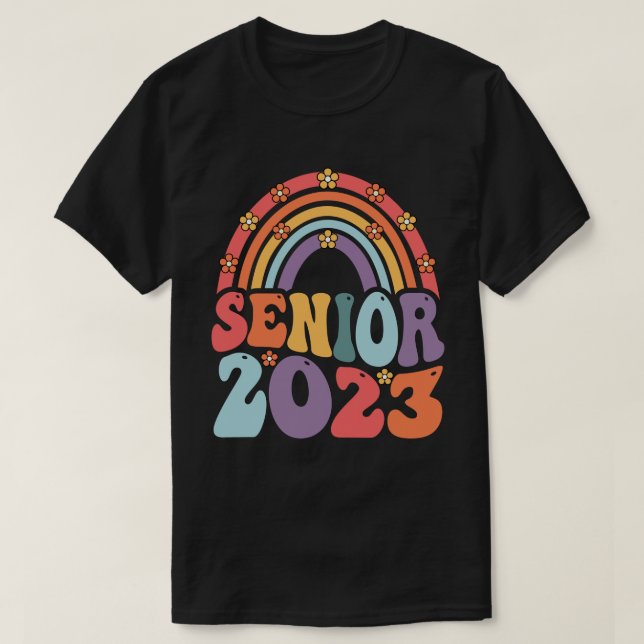 T-shirt Senior 2023 Boho Rainbow Class Of 2023 Graduation  (Design devant)