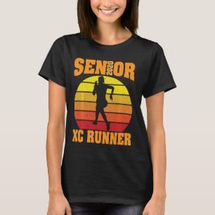 T-shirt Senior Cross Country Runner Girl Retro Vintage Sun