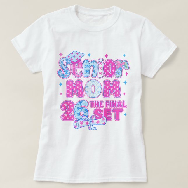 T-shirt Senior Mom 2026, Graduation, Classe de la famille  (Design devant)