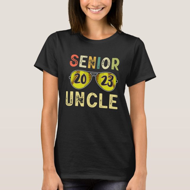 T-shirt Senior Uncle 2023 Uncle Proud Softball Senior Grad (Devant)