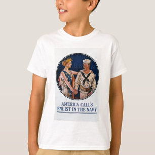 T-shirt S'enrôler dans la marine américaine - Propagande