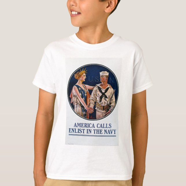 T-shirt S'enrôler dans la marine américaine - Propagande d (Devant)