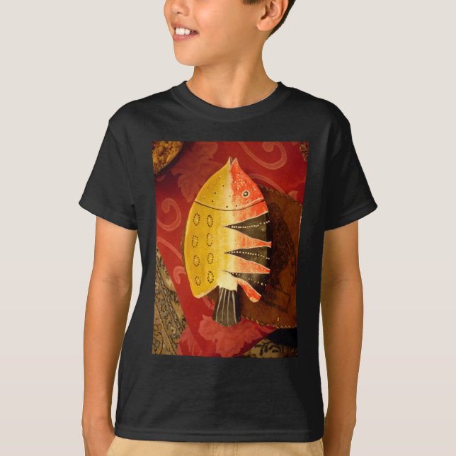 T-shirt Sensation striée Tigre Barbe Poisson Imprimer (Devant)