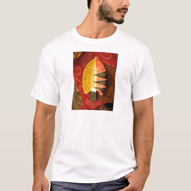 T-shirt Sensation striée Tigre Barbe Poisson Imprimer (Devant)