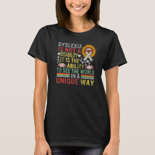 T-shirt Sensibilisation à la dyslexie Voir Monde Unique No