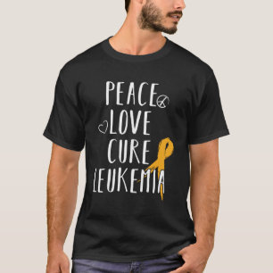 T-shirt Sensibilisation à la leucémie Amour Paix Cure leuc