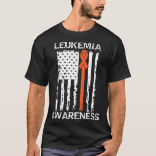 T-shirt Sensibilisation à la leucémie Drapeau américain Or