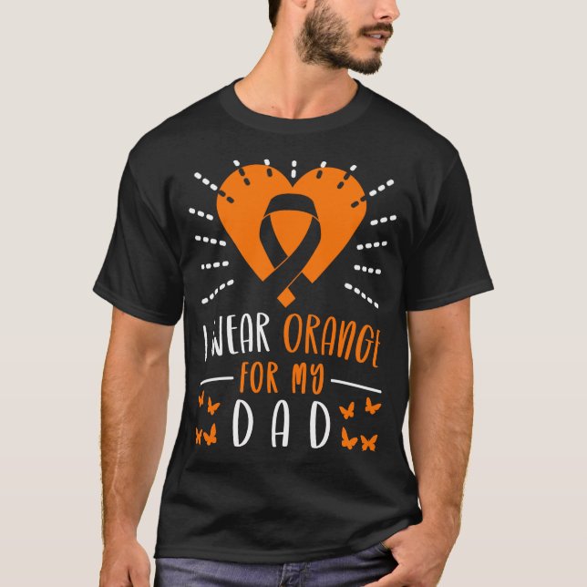T-shirt Sensibilisation à la leucémie Je Porte Orange Pour (Devant)