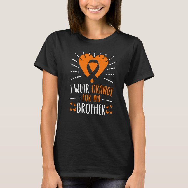 T-shirt Sensibilisation À La Leucémie Je Porte Orange Pour (Devant)
