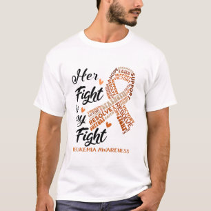 T-shirt Sensibilisation à la leucémie Son combat est mon c