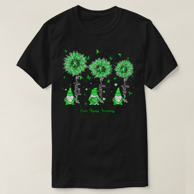 T-shirt Sensibilisation à la maladie du foie foi espoir to (Design devant)