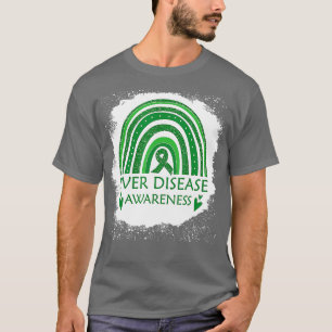 T-shirt Sensibilisation à la maladie hépatique Bleu Rainbo