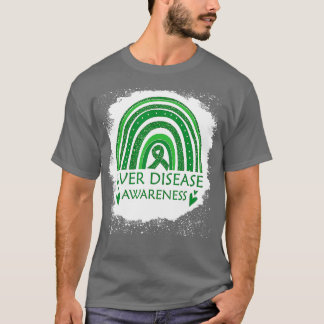 T-shirt Sensibilisation à la maladie hépatique Bleu Rainbo