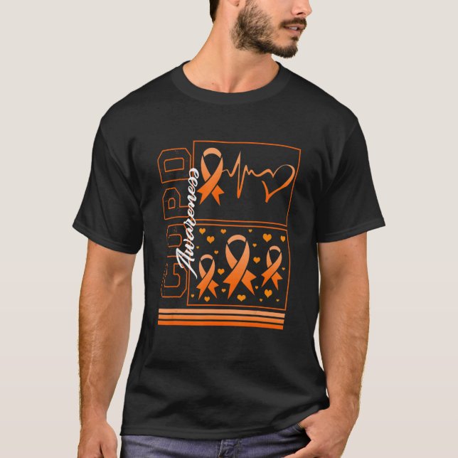 T-shirt Sensibilisation à la MPOC Cardio-Bouton Orange (Devant)