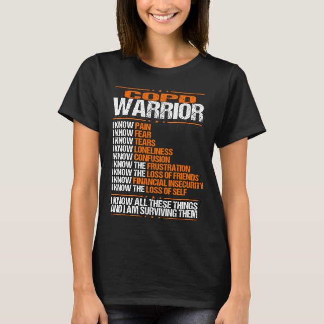 T-shirt Sensibilisation à la MPOC Je connais Douleur Orang (Devant)