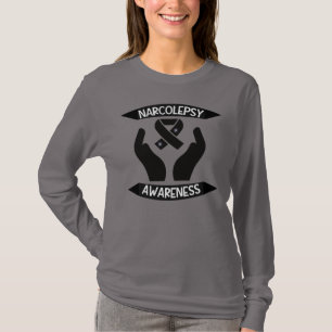 T-shirt Sensibilisation À La Narcolepsie Ruban Noir Et Mai