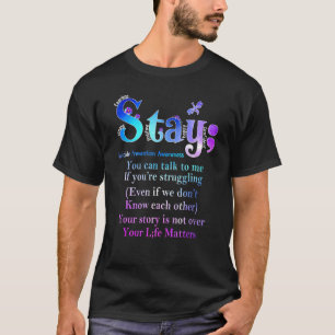 T-shirt Sensibilisation à la prévention du suicide Restez 