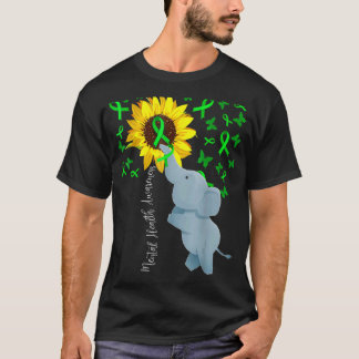 T-shirt Sensibilisation à la santé mentale Jolie tournesol
