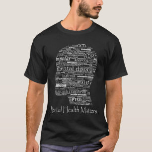 T-shirt Sensibilisation à la santé mentale Mots-clés de tê