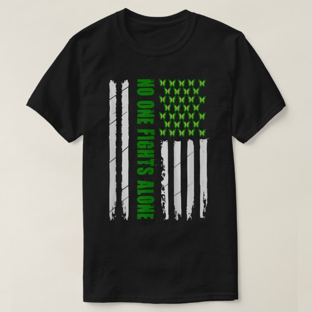 T-shirt Sensibilisation à la santé mentale Papillon vert A (Design devant)