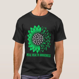 T-shirt Sensibilisation à la santé mentale Ruban vert de l