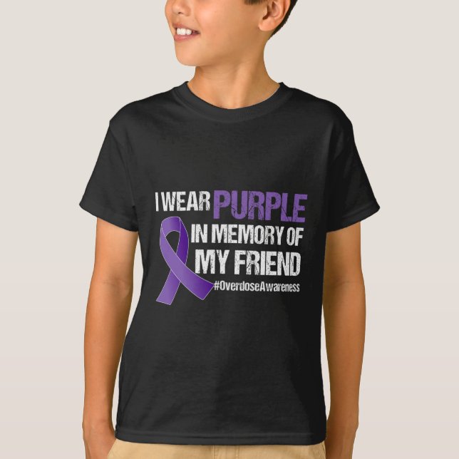 T-shirt Sensibilisation à la surdose Je porte le violet po (Devant)