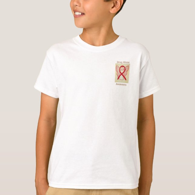 T-shirt Sensibilisation à la toxicomanie Red Ribbon Angel  (Devant)