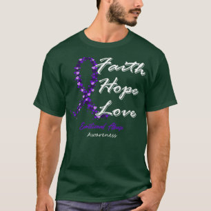 T-shirt Sensibilisation à l'abus émotionnel Foi Espoir Amo