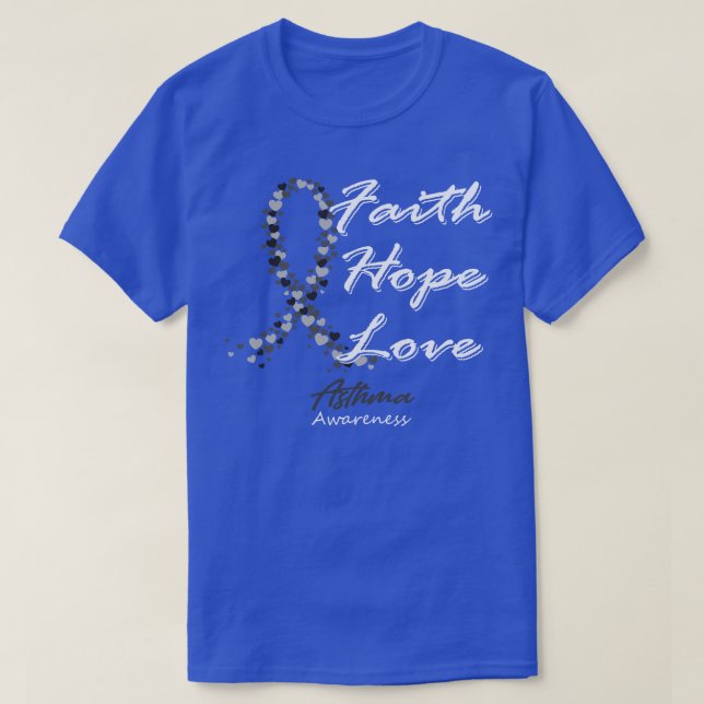 T-shirt Sensibilisation à l'asthme Foi Espère Amour Dans C (Design devant)