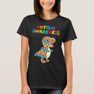 T-shirt Sensibilisation à l'autisme 2023 Cute Rex Dinosaur