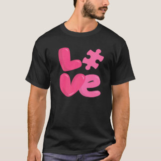 T-shirt Sensibilisation à l'autisme Cute Love Puzzle Fils