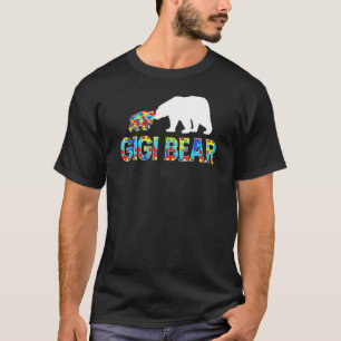 T-shirt Sensibilisation à l'autisme Gigi Bear Puzzle Soute
