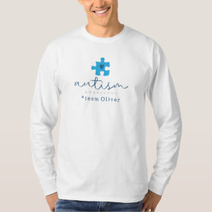 T-shirt sensibilisation à l'autisme pièce de puzzle bleue