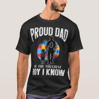 T-shirt Sensibilisation à l'autisme pour papa fier soutien