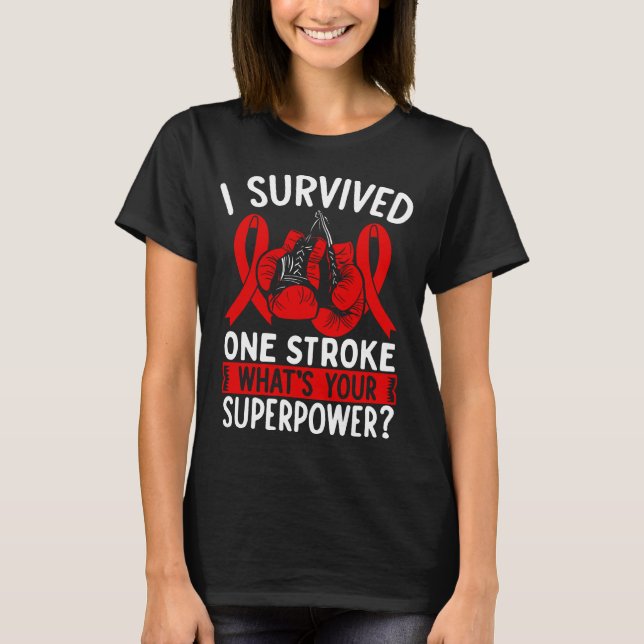 T-shirt Sensibilisation à l'AVC Ruban Stroke Survivant Gue (Devant)