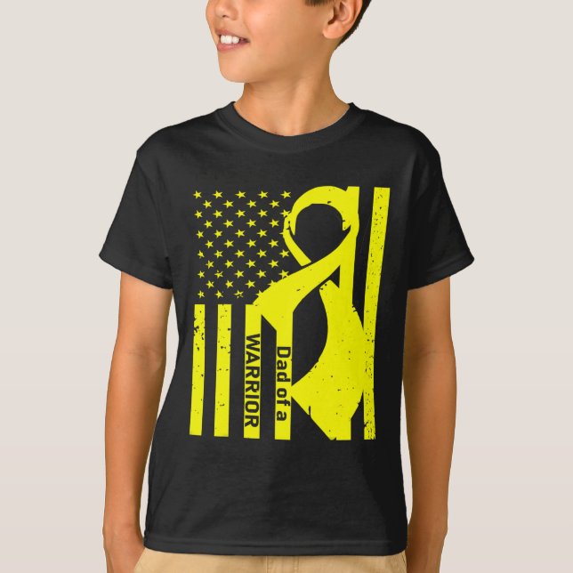 T-shirt Sensibilisation à l'enfance au cancer Papa d'un av (Devant)