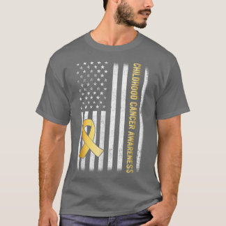 T-shirt Sensibilisation à l'enfance au cancer Ruban d'or É