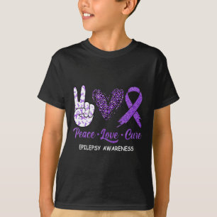 T-shirt Sensibilisation à l'épilepsie Paix Amour Cure Leop