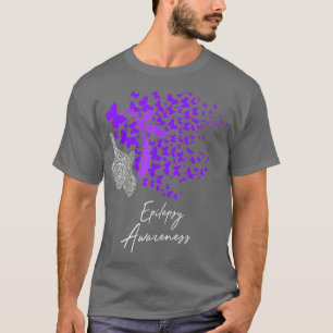 T-shirt Sensibilisation à l'épilepsie Papillons pourpres