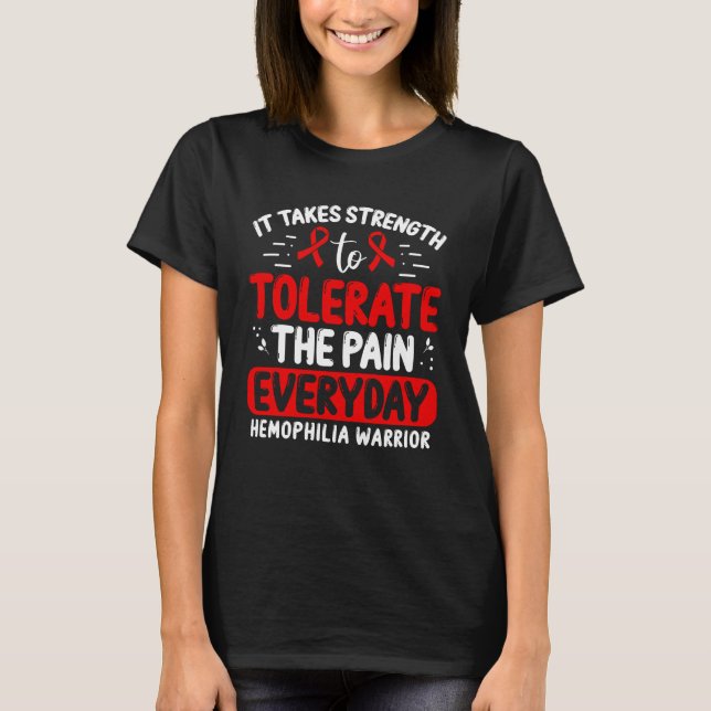 T-shirt Sensibilisation à l'hémophilie Red Ribbon Fighter (Devant)