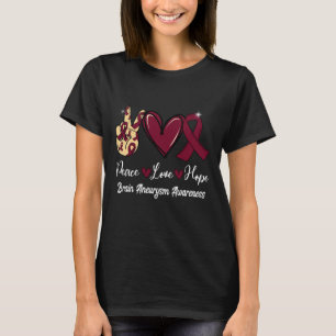 T-shirt Sensibilisation à l'neurysme cérébral Paix Amour E