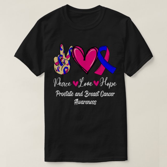 T-shirt Sensibilisation au cancer de la prostate et du sei (Design devant)