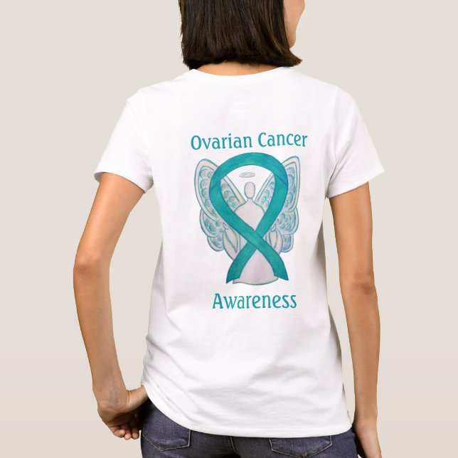 T-shirt Sensibilisation au cancer de l'ovaire Ruban Angel  (Dos)
