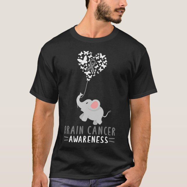 T-shirt Sensibilisation au cancer du cerveau Éléphant Cerv (Devant)