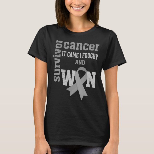 T-shirt Sensibilisation au cancer du cerveau, Il Est Venu  (Devant)