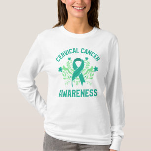 T-shirt Sensibilisation au cancer du col de l'utérus Ruban